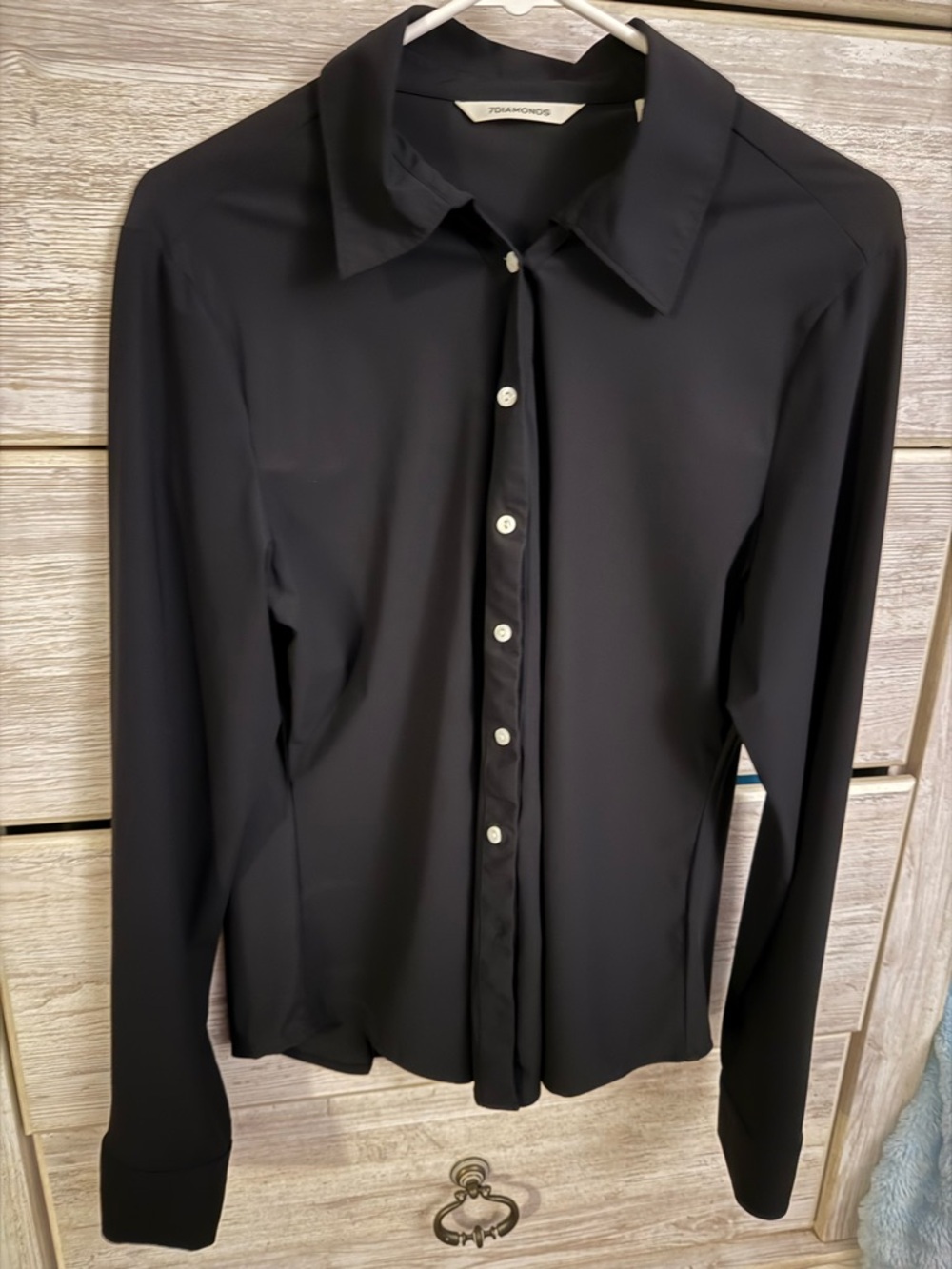 7 Diamonds Black Button-Down Shirt
